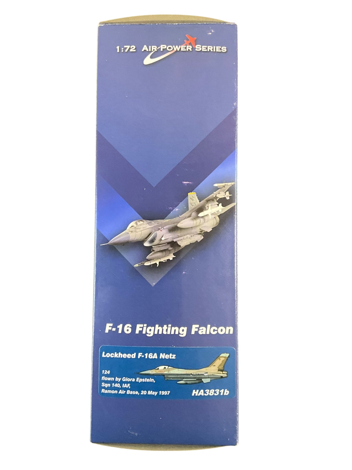 1/72 HobbyMasdtert (HA3831b) Lockheed F16A {Fighting Falcon) Netz (124) flown bt Giora Epstein Ramon AB, 140 Sqdn I.A.F May 20, 1997 (Limited Edition of Only 600)