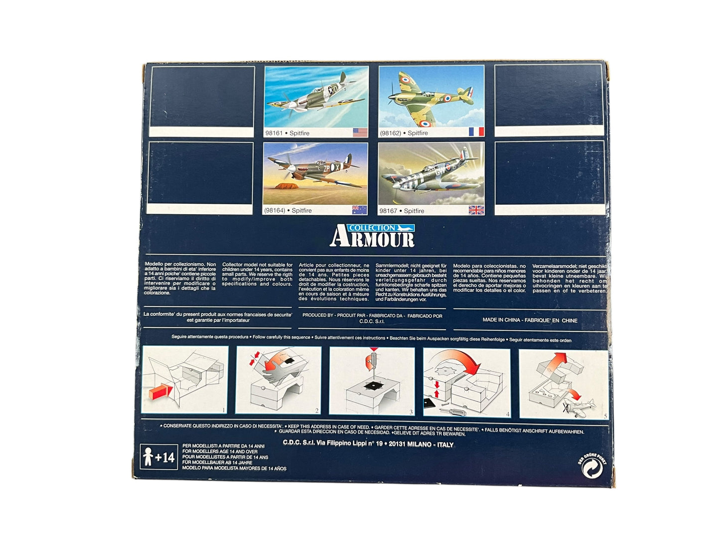 1/48 Armour/Franklin Mint (98159/B11B306) Supermarine Spitfire MK.Vb "Clipped Wings" (W3834/YO+Q) 401 "Ram " Sqdn R.C.A.F. (Limited Edition)