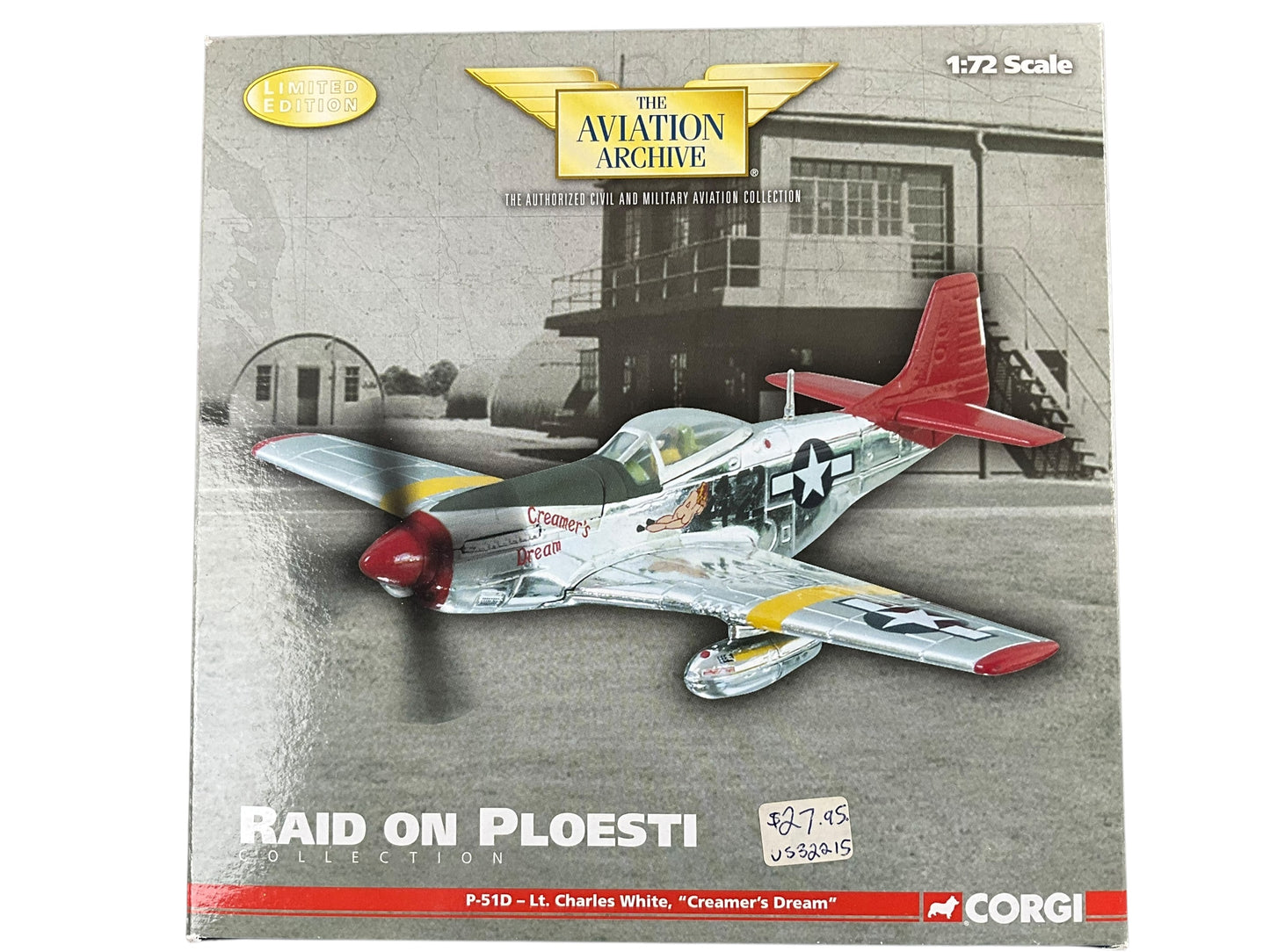 1/72 Corgi (US32215) North American P51D (Serial Unknown) "Creamer's Dream" flown by Lt. Charles White 301st FS/332nd FG "Tuskegee Airmen" Italy 1945 (Limited Edition #1674 of ONLY 2100)