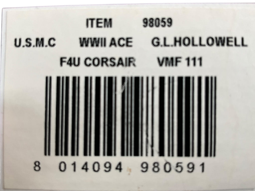 1/48 Armour/Franklin Mint (98059) Chance Vought F4U Corsair (108) flown by WWII Ace G.L.Holowell (8 Kills) VMF11 "DEVIL DOGS" U.S.M.C. (Limited Edition)