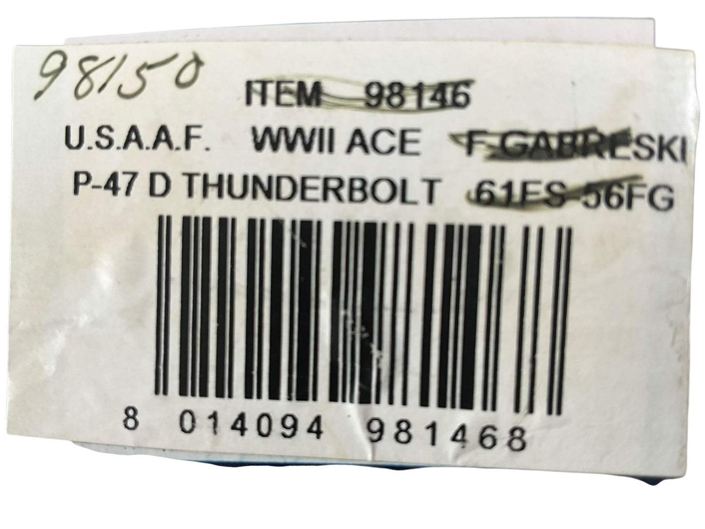 1/48 Armour/Franklin Mint (98150) Republic P47D Thunderbolt (IA+N - 433240) "Tarheel Hal" WWII,. U.S.A.A..F. (Limited Edition.