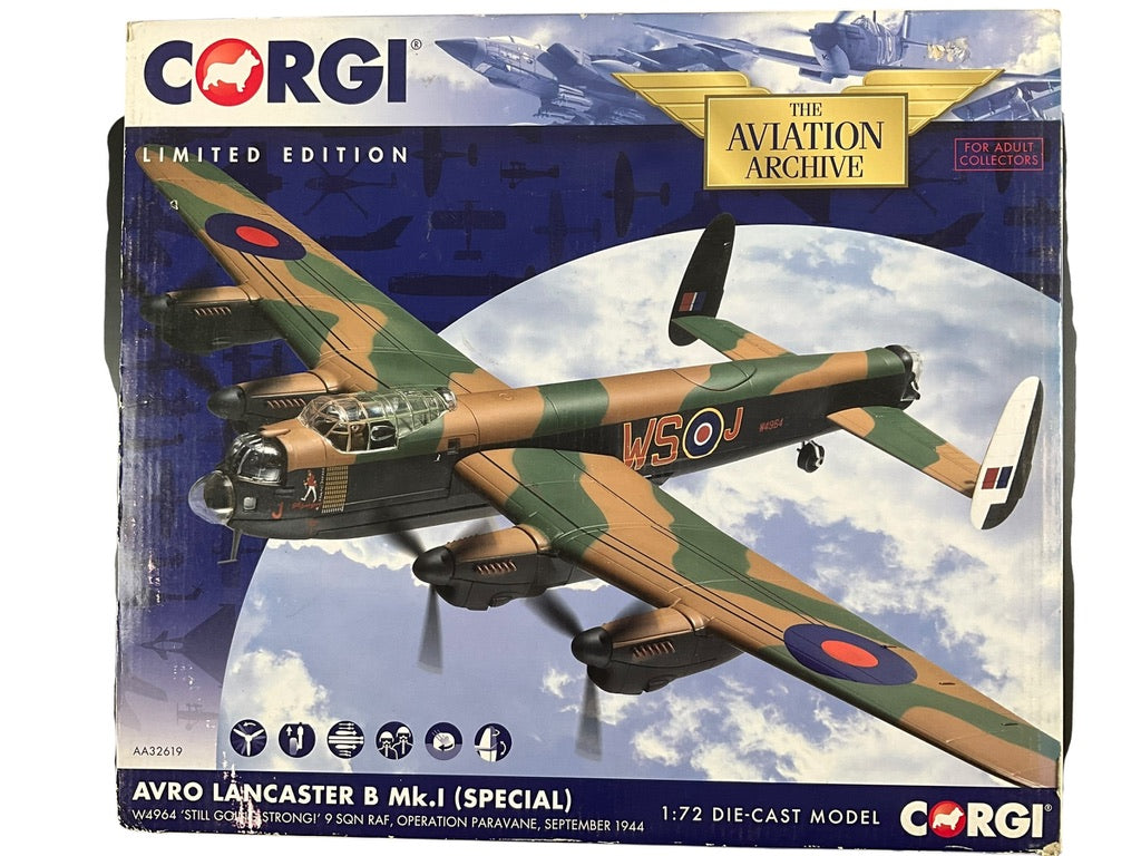1/72 Corgi (AA32619) Avro Lancaster B Mk.1 Special (W4964 / WS+J) Johnny Walker "Still Going Strong" Operation Catechism "with the 12,000lb Tallboy bomb" 9 Sqdn R.A.F. 12th November 1944 (Limited Edition of ONLY 2200)