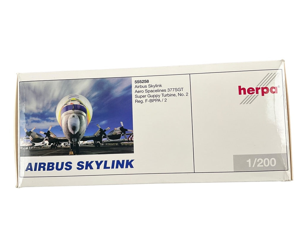 1/200 Herpa (555258) Aero Spacelines 377SGT Super Guppy Turbine (No.2/F-BPPS) Airbus SkyLink (Limited Edition)