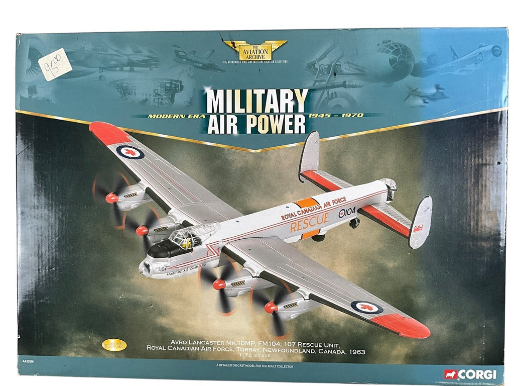 1/72 Corgi (AA32606) Victory Aircraft (Avro) Lancaster MK.10MP (FM104) 107 Rescue Unit, Maritime Air Command, Royal Canadian Air Force, Torbay, Newfoundland 1963 (Limited Edition #403 of ONLY 2000)