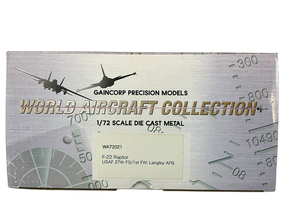 1/72 Gaincorp (WA72021) Lockheed F22 Raptor (03-4047) 27th FS "Fightin Eagles" 1st AW, Langley AFB, U.S.A.F. (Limited Edition)
