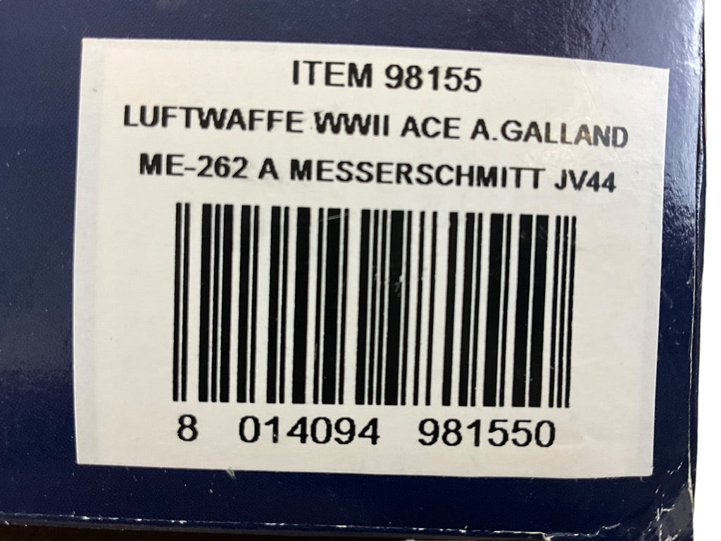 1/48 Artmour/Franklin-Mint (B11B302) Messerschmitt ME262A Schwalbe (White 3) flown by General Adolf GALLAND JV44 3rd Reich Luftwaffe (Limited Edition)