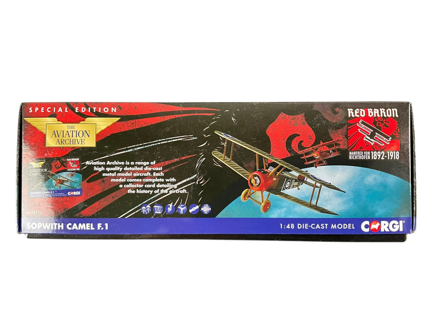 1/48 Corgi (AA38110) Slopwith Camel F.1 (D3326) flown by Lt. Wilfred Reid "Wop" May No. 209 Sqdn R.A.F. Bertangles. France, April 21st 1918, Death of the Red Baron (Limited Edition)
