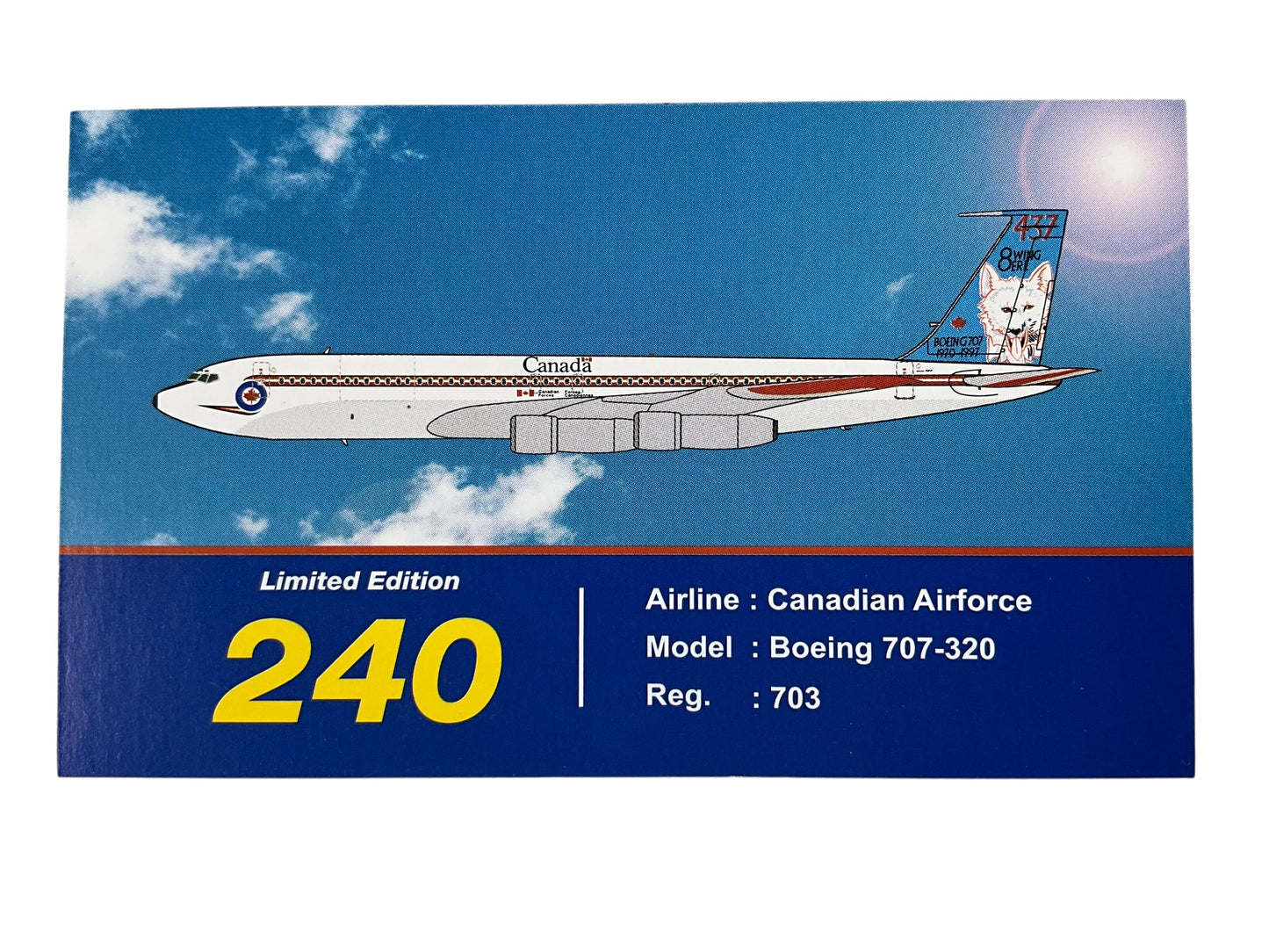 1/200 INFLIGHT200 (IF-70048) BOEING (B707-347C) CC-137 437(T) "Husky" Sqn CANADIAN ARMED FORCES 1970-1997 (Limited Edition #152 of Only 240)