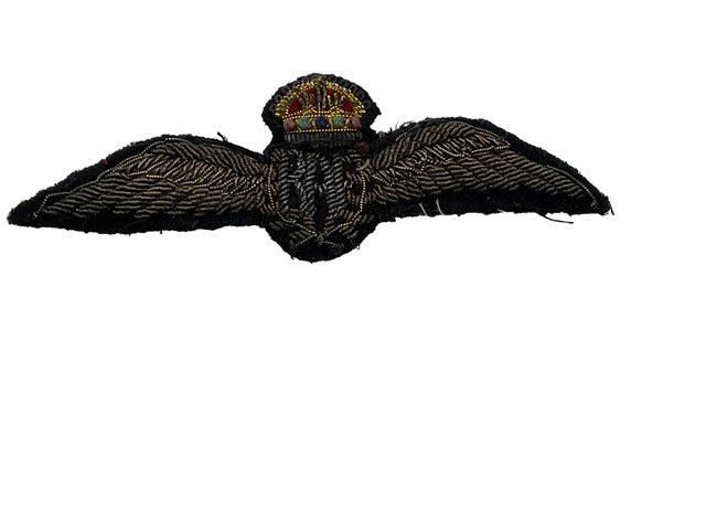 British RAF Between the War Bullion Wire Pilots Wing