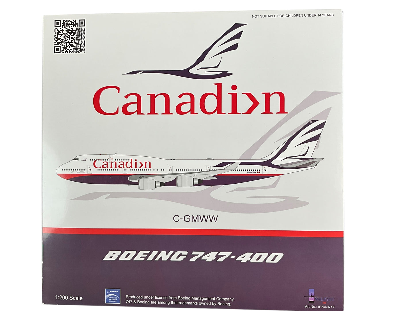 1/200 Inflight200 (IF7440717) Boeing B747-475 (C-GMWW) "Maxwell W. Ward" 2nd C.A.I. - Landor "Proud Wings" Livery - Canadian Airlines International (Limited Edition)