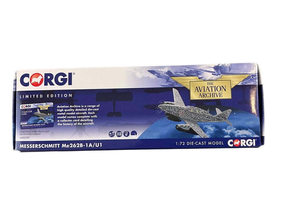 1/72 Corgi (AA35709) Messerschmitt Me262B-A/U1 Schwalbe (W/NR 110635 "Red 10") OberLeutnant Kurt Welter (63 Kills) 10/NJG 11 WWII Reich's Luftwaffe (Limited Edition #0681 of Only 1000)