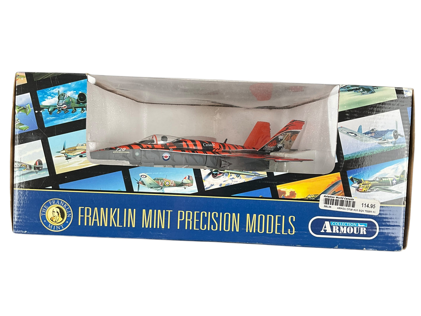 1/48 FRANKIN-MINT (B11E632) McDONNELL-DOUGLAS CF188 HORNET (188720) - 2003 Tiger Meet of the Americas - C.F.B Cold Lake, Alberta - 410 Cougar Sqdn - CANADIAN ARMED FORCES (LIMITED EDITION of ONLY 400)