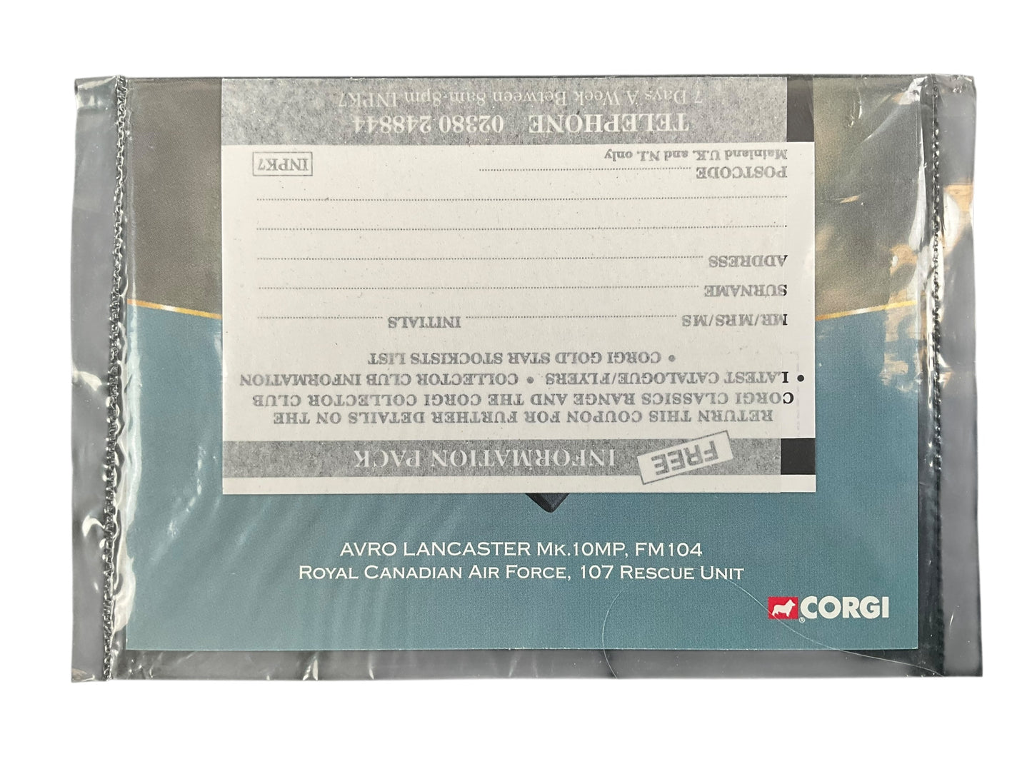 1/72 Corgi (AA32606) Victory Aircraft (Avro) Lancaster MK.10MP (FM104) 107 Rescue Unit, Maritime Air Command, Royal Canadian Air Force, Torbay, Newfoundland 1963 (Limited Edition #403 of ONLY 2000)