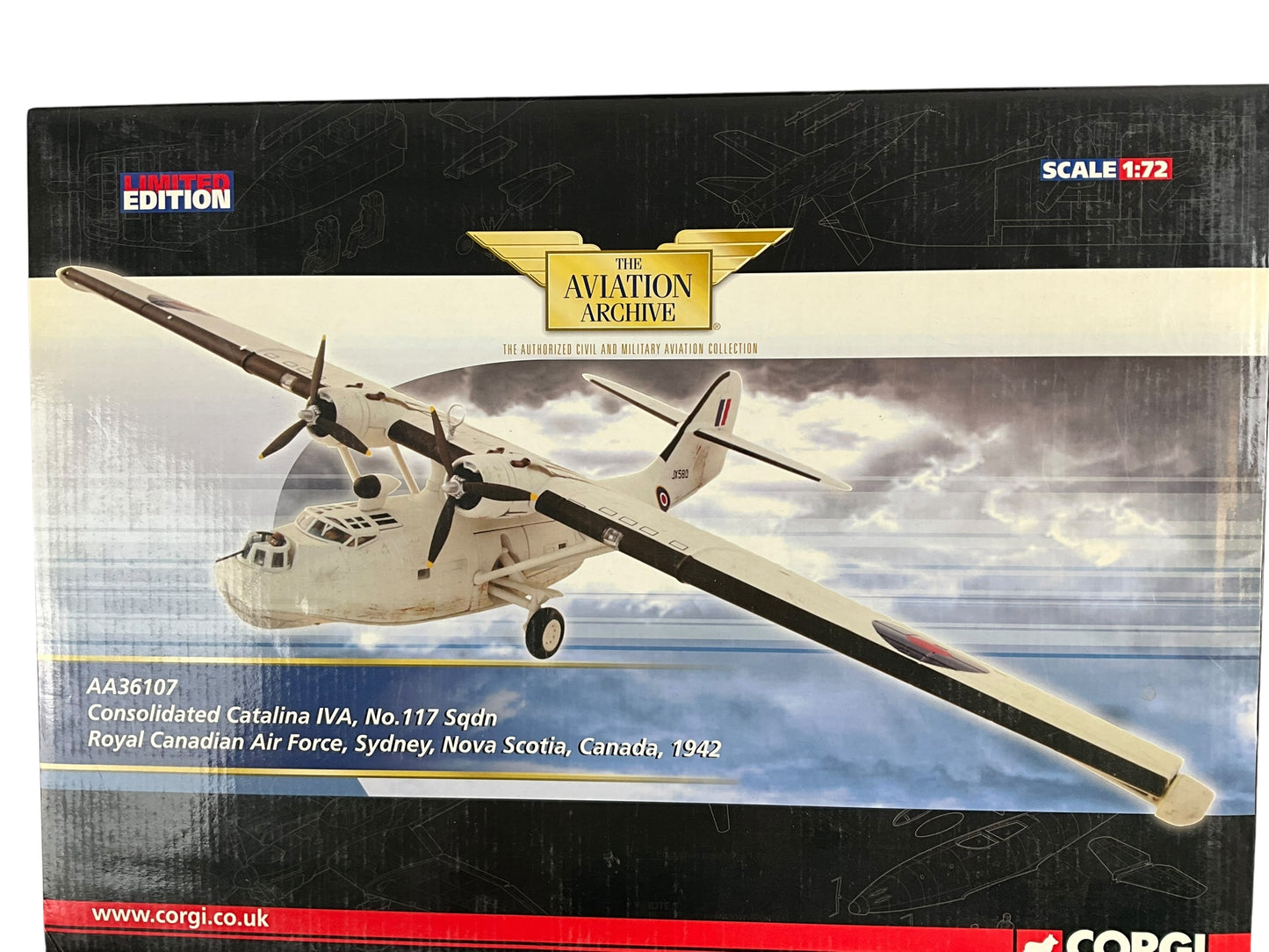 1/72 Corgi (AA36107) Consolidated (Catalina PBY-5A) Canso IVA (JX580) No. 117 Sqdn R.C.A.F. Sydney, Nova Scotia, 1942 Limited Edition #0820 of Only 1000)