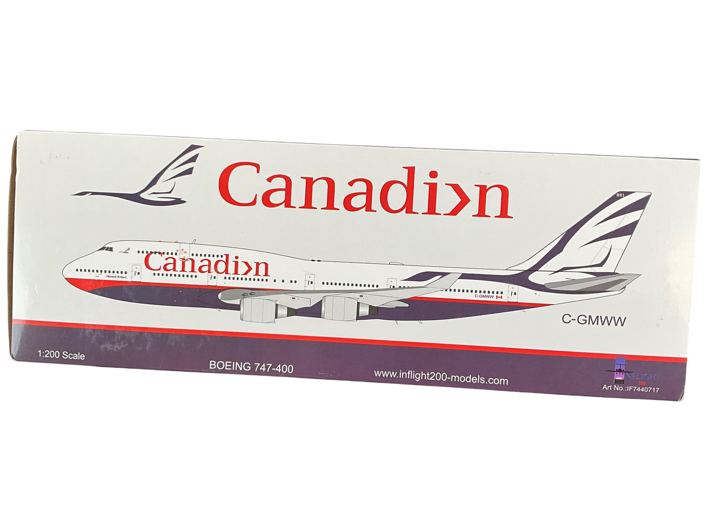 1/200 Inflight200 (IF7440717) Boeing B747-475 (C-GMWW) "Maxwell W. Ward" 2nd C.A.I. - Landor "Proud Wings" Livery - Canadian Airlines International (Limited Edition)