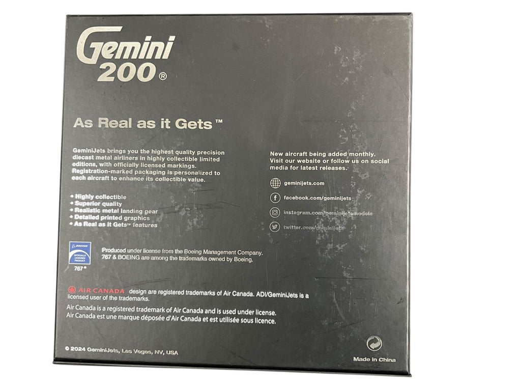 1/200 Gemini200 (G2ACA1270) Boeing B767-300F (C-GXHM) "Interactive Series" 6th ACA Livery, Air Canada Cargo (Limited Edition) 2024 Release