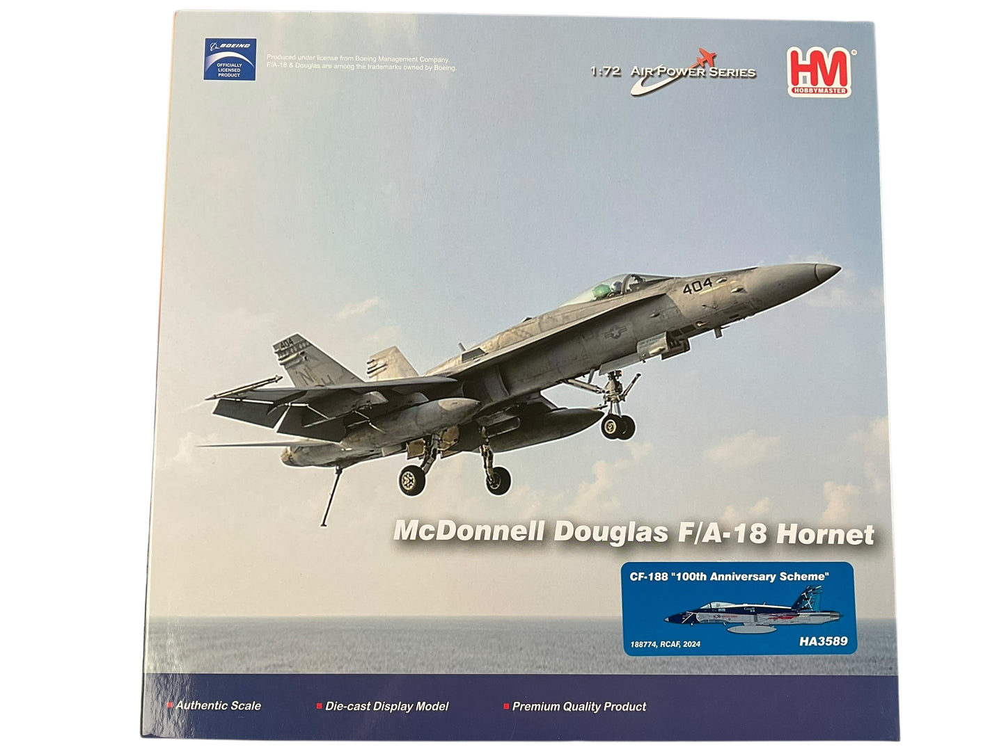 1/72 HobbyMaster (HA3589) McDonnell Douglas CF188 (F18A) Hornet (188774) "R.C.A.F. 100th Anniversary Scheme" R,C.A.F. 2024 (Limited Edition)