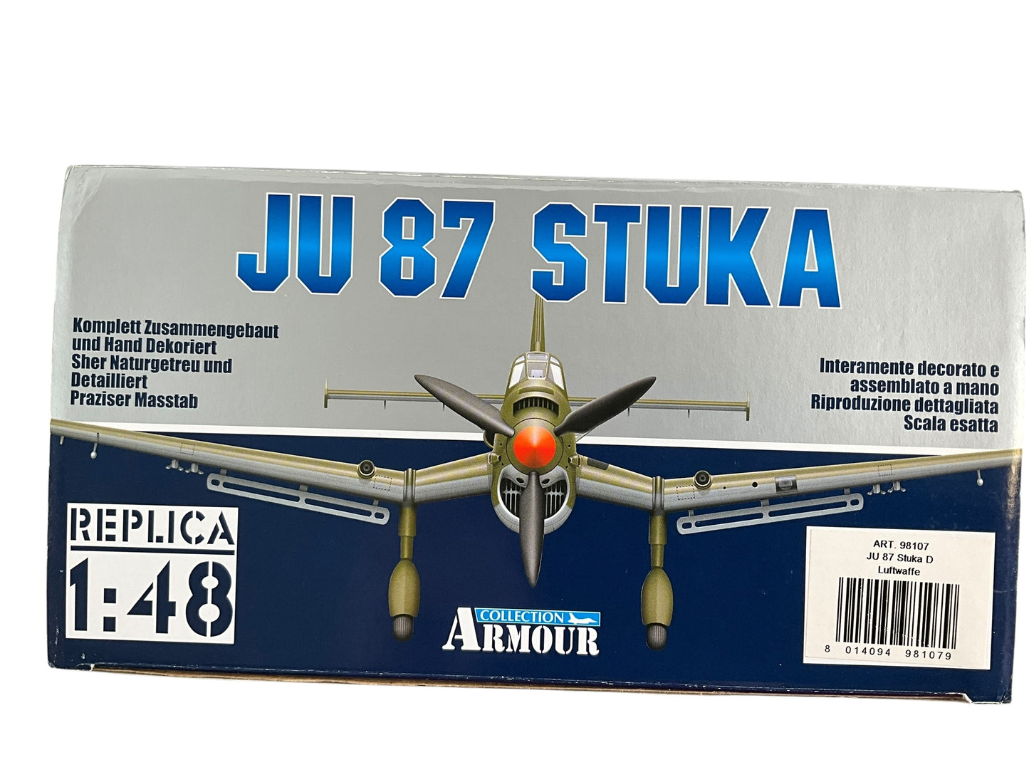 1/48 Armour/Franklin Mint (ART.98107 / B11B263) Junkers JU87D3 Stuka (S2+KK) flown by Hans Ulrich Rudel, Russian Front, Kursk Salient Operation Citadel, Summer 1943 Sturzkampfgeschwader 77 (II/StG77) Deutsch Reich's Luftwaffe (Limited Edition)
