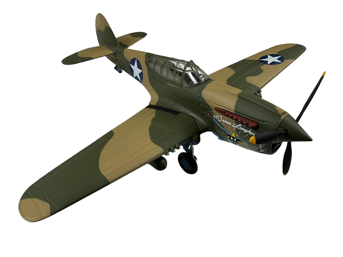 1/48 Franklin Mint/Armour (B11B622) Curtiss P40 WarHawk (ET601) flown bt Lt. J.D.Landers (5-Kills) "Texas Longhorns" 49th FG, 9th FS, U.S.A.A..F. (Limited Edition)