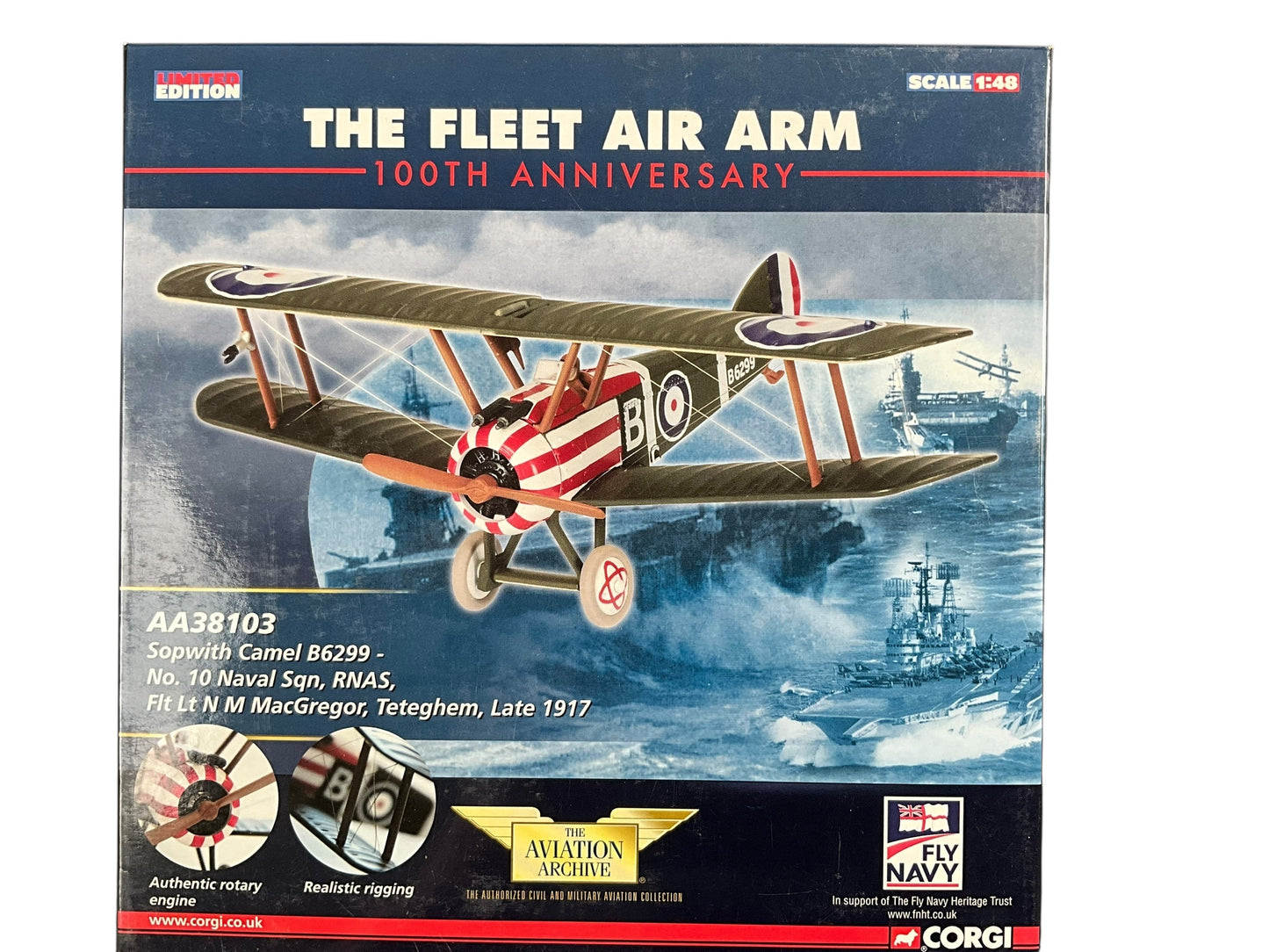 1/48 Corgi (AA38103) Sopwith Camel (B6299) flown by Flt/Lt N.M. MacGregor (7 Kills) Naval 10 Sqn R.N.A.S. Teteghem late 1917 (Limited Edition #1091 of Only 1500)