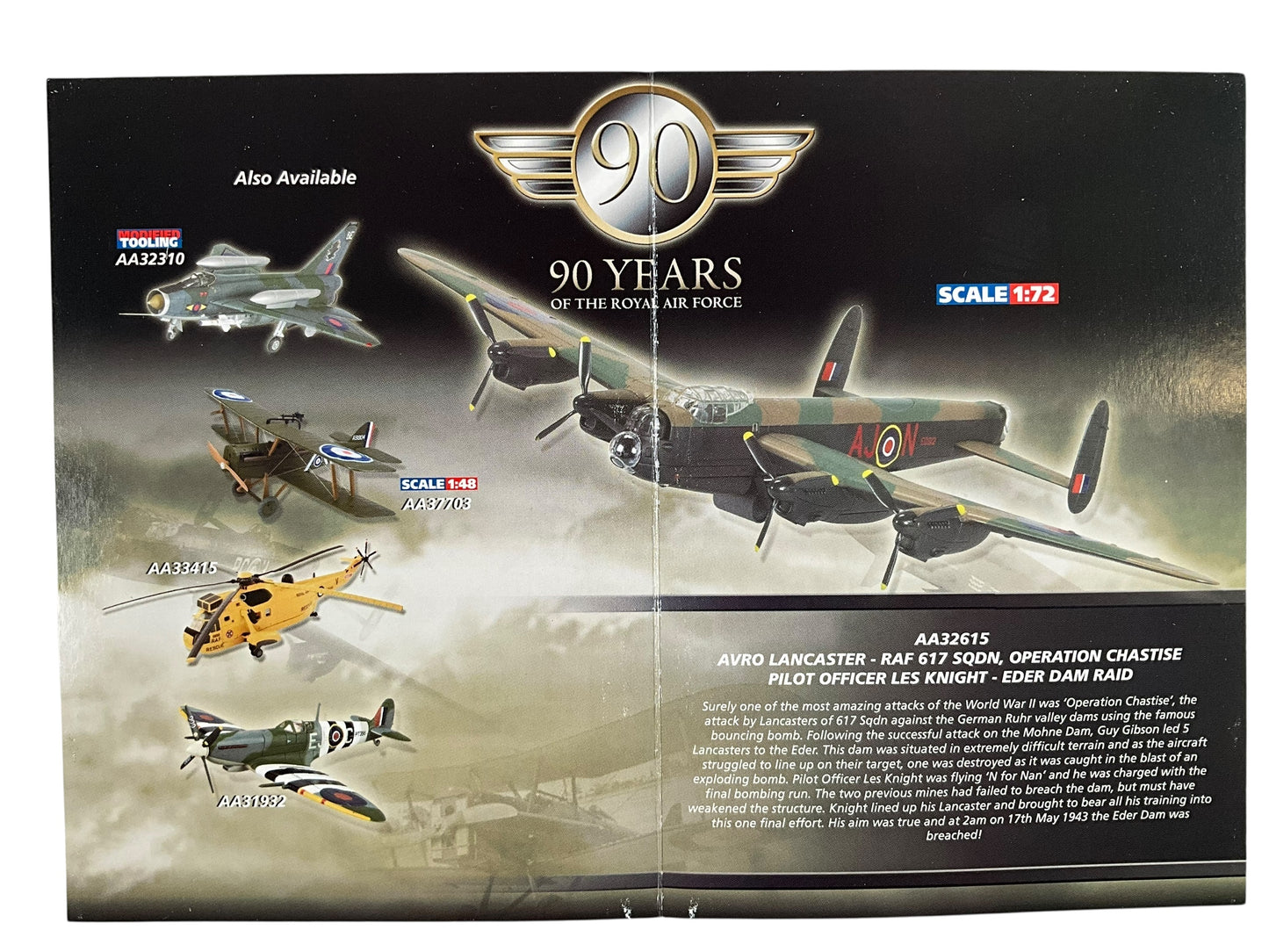 1/72 Corgi (AA32615) Avro Lancaster (ED912 / AJ+N) Flown by P/O Les Knight "Operation Chastise" Eder Dam Raid 617 Sqdn R.A.F. (Limited Edition #1063 of ONLY 1501)