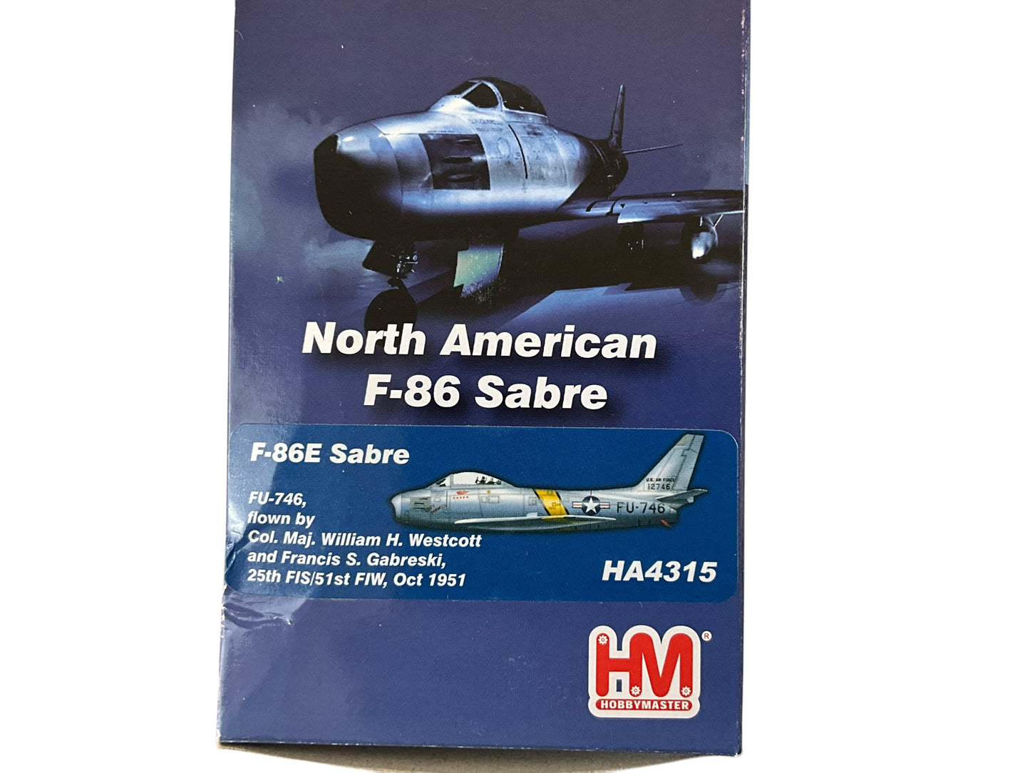 1/200 HobbyMaster (HA4315) North American F86E Sabre (FU746) "Lady Francis" flown by Colonel Francis S. Gabreski (5 Kills) & Major William H. Westcott 25th FS, 1st FW , U.S.A.F. Sout Korea Oct 1951 (Limited Edition of Only 600)