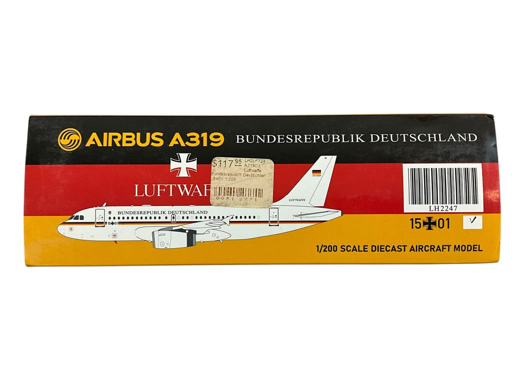 1/200 JC200 (LH2247) Airbus A319-133CJ (15-01) - BundesRepublic Deutschland - Deutsch Bundes Luftwaffe (Limited Edition)