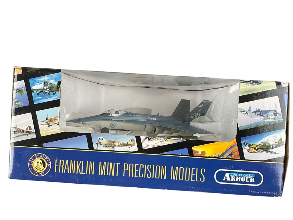 1/48 FRANKLIN-MINT (B11E679) McDONNELL DOUGLAS CF188 HORNET (188762) - 1993 "50th Anniversary of 410 Cougars Sqdn" Airshow Livery - in Lybia No-Fly Zone 2011 - 410 Sqdn C.F.B. Cold Lake, Alberta - CANADIAN ARMED FORCES (Limited Edition of Only 400)