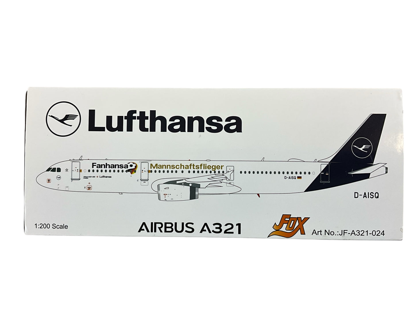 1/200 (Inflight200) J-Fox (JF-A321-024) Airbus A321-200 "Lindau" (D-AISQ) "Fanhansa Mannschaftsflieger" 7th Livery Lufthansa (Limited Edition)