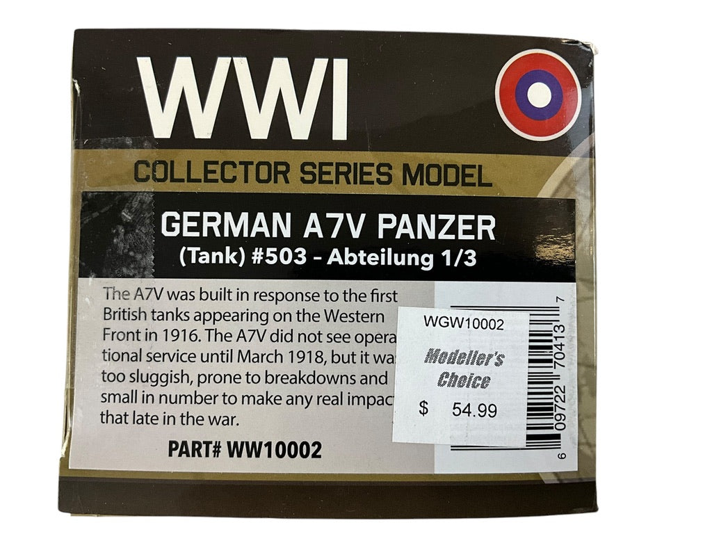 1/72 Wings of the Great War (WGW10002) WW-I German A7V Panzer (Tank) #503 Abteilung 1/3 Resin Model (Limited Edition)