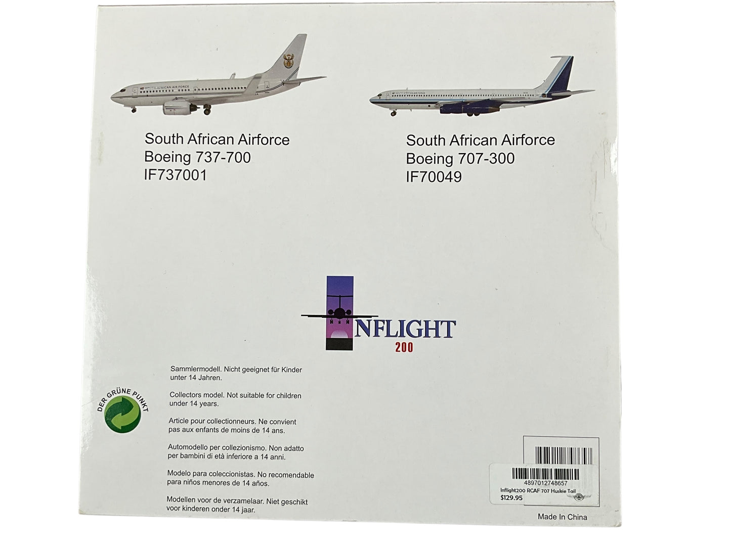 1/200 INFLIGHT200 (IF-70048) BOEING (B707-347C) CC-137 437(T) "Husky" Sqn CANADIAN ARMED FORCES 1970-1997 (Limited Edition #152 of Only 240)