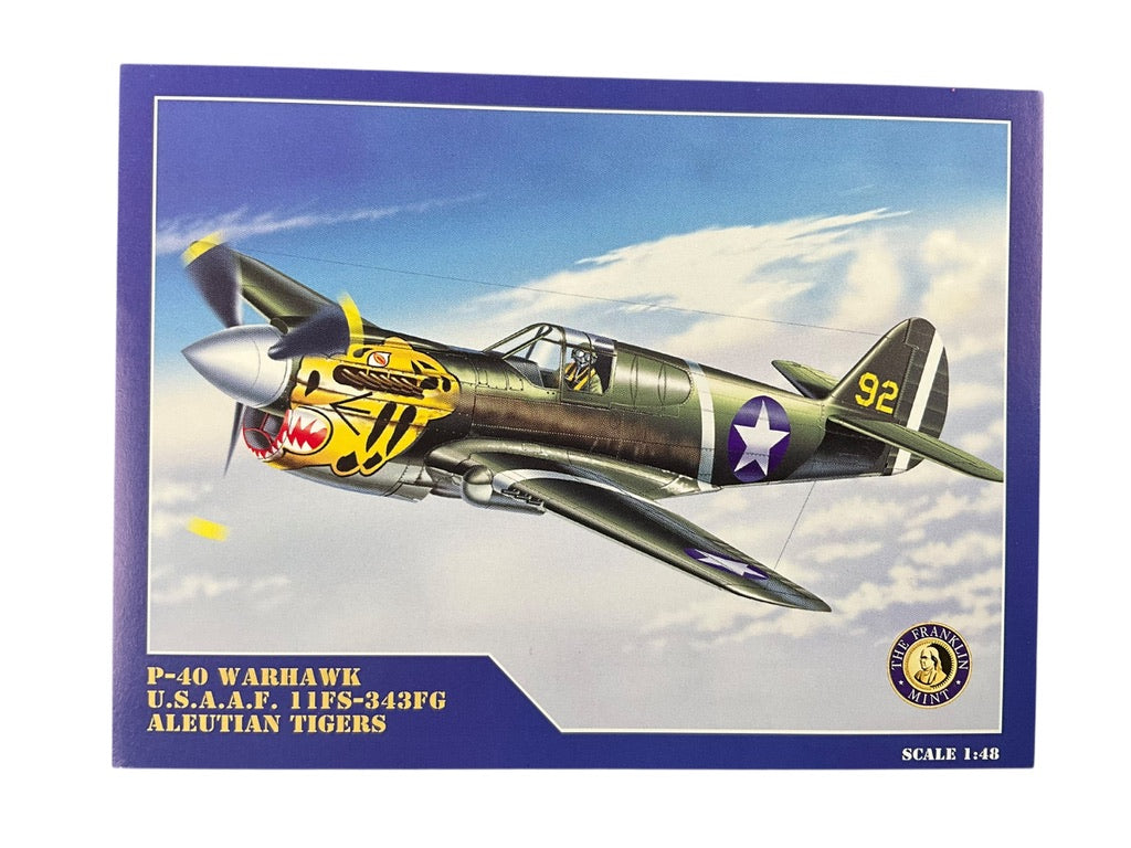 1/48 Franklin Mint/Armour (B11B544) Curiss P40 WarHawk "Aleutian Tigers" 343rd FG, 11th FS, U.S.A.A.F. (Limited Edition)