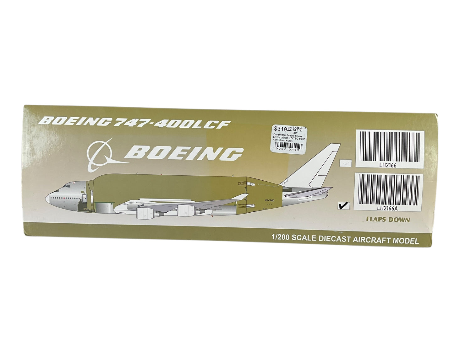 1/200 J C Wings (LH2166A) Boeing B747-400LCF Dreamlifter (N747BC) Flaps Down "Green Zinc Chromate Primer Livery" The Boeing Company (Limited Edition)