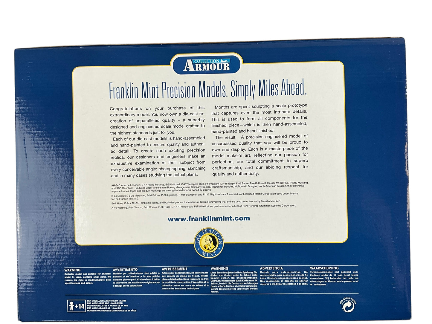 1/48 Franklin Mint/Armour (B11B169) McDonnell F4C Phantom II (AF40829) "SCAT-XXVII" flown by Colonel Robin Olds (16 Kills) Vietnam War (Limited Edition)