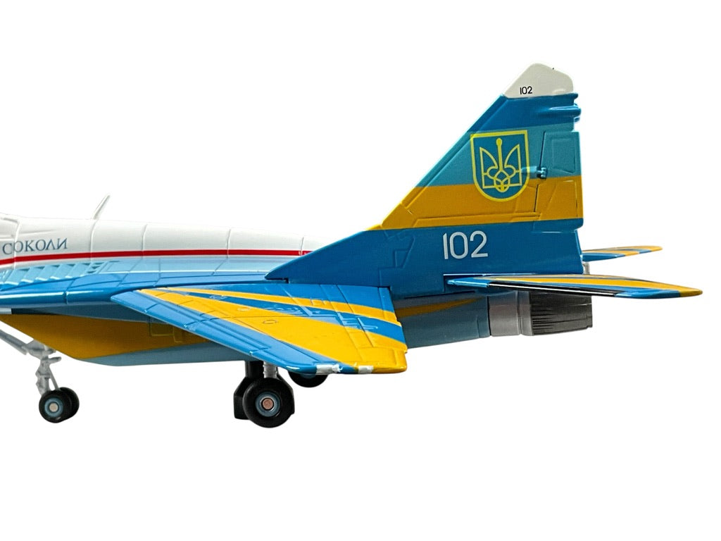 1/72 Corgi (US37505) MiG29A Fulcrum-C (White 102) "Ukrainian Falcons Display Team" Intl Air Tattoo, RAF Fairford 1997, Ukraine Air Force (Limited Edition #0562 of Only 1000)