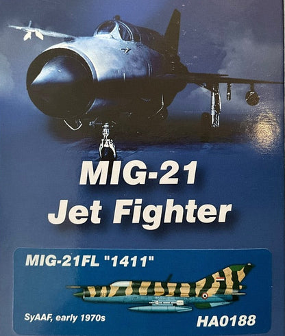 1/72 HobbyMaster (HA0188) Mikoyan MiG21FL Fishbed-D (Black 1411) Syria, Early 1970's Syrian Arab Air Force (Limited Edition)