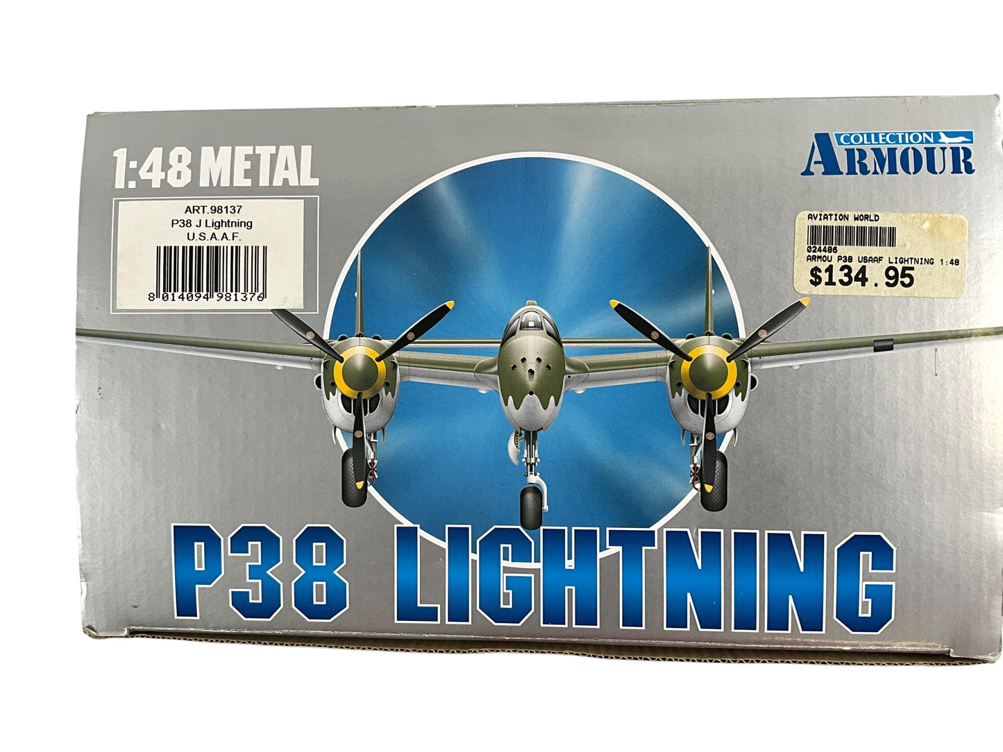 1/48 Armour/Franklin Mint (ART.98137/B11B283) Lockheed P38L-1 Lightning (44-24843 / 100) "Putt Putt Maru" Col. Charles McDonald (27 Kills) 475th F.G. 5th AF U.S.A.A.F. , Clark Field, Phillipines March 1945 WWII (Limited Edition)