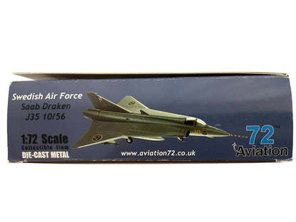 1/72 Aviation72 (AV72-41-001) Saab J35 Draken (10/56) Linkoping-Malmen Sweden 2010, Swedish Air Force (Limited Edition)