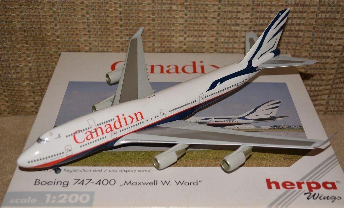 1/200 HERPA BOEING B747-475 CANADIAN AIRLINES INTERNATIONAL (LIMITED EDITION)