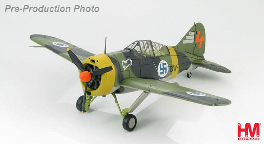 1/48 HOBBYMASTER (HA7009) BREWSTER F2A BUFFALO "Orange-4” (BW-364) - Eino Ilmari Juutilainen, Suulajarvi, Finland - 3rd Flight "Knight Flight" LeLv 24 - 1942 - FINNISH AIRFORCE (LIMITED EDITION of ONLY 1000)