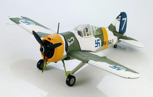 1/48 HOBBYMASTER (HA7012) BREWSTER F2A BUFFALO "White-7" (BW-393) - Hans Wind 39 Kills - 1/LeLv 24, Finland - January 1943 - FINNISH AIRFORCE (LIMITED EDITION of ONLY 600)