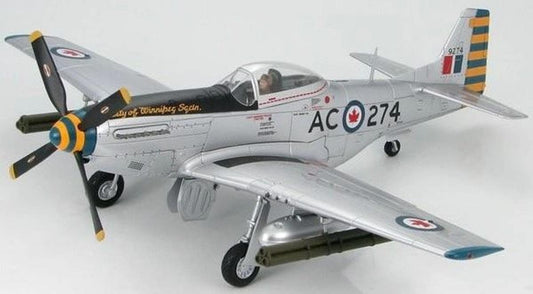 1/48 HOBBYMASTER (HA7707) NORTH-AMERICAN P51D MUSTANG MK-IV (AC-274 - c/n 122-40548) - 1951-1959 - High Vis Aluminum Livery - 402 City of Winnipeg Sqdn - ROYAL CANADIAN AIRFORCE (LIMITED EDITION of ONLY 600)