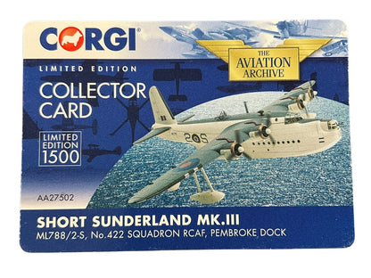 1/72 CORGI (AA27502) SHORT SUNDERLAND Mk.III (ML788 / 2-S) - Pembrook Dock, Wales - Coastal Command No.19 Group - Nov 1944 - Jun-1945 - 422 Sqdn - R.C.A.F. (LIMITED EDITION #1323 of ONLY 1500)