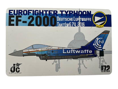 1/72 JC Wings (JCW-72-2000-007) Airbus Eurofighter EF2000 Typhoon (30+68) "60 Jahre Deutsche Luftwaffe" TaktLG74 2016 Deutsche Bundes Luftwaffe (Limited Edition #70 of 600)