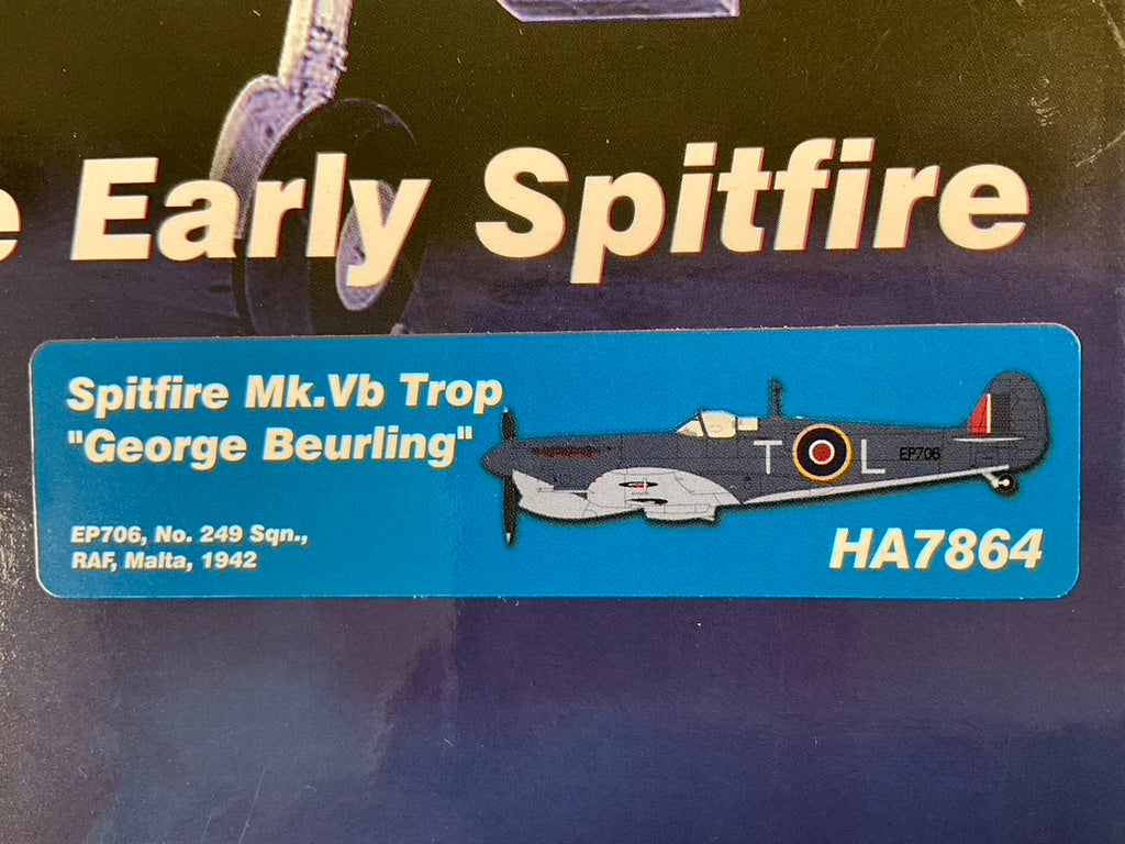 1/48 Hobbymaster (HA7864) Supermarine Spitfire Mk.Vb Trop (EP706 / T+L) flown by R.C.A.F. Ace Geoege "Buzz" Beurling Malta 1942 No. 249 Sqn R.A.F. (Limited Edition)