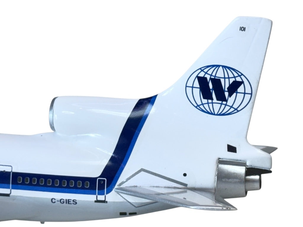 1/200 (SM200) SEATTLE-MODELS (SM2-1011-003) LOCKHEED L1011-385-50 TRISTAR (C-GIES) - White &amp; Blue with Aluminum Belly WWA Livery - Inflight200 Mold - WORLDWAYS CANADA (LIMITED EDITION of ONLY 20)
