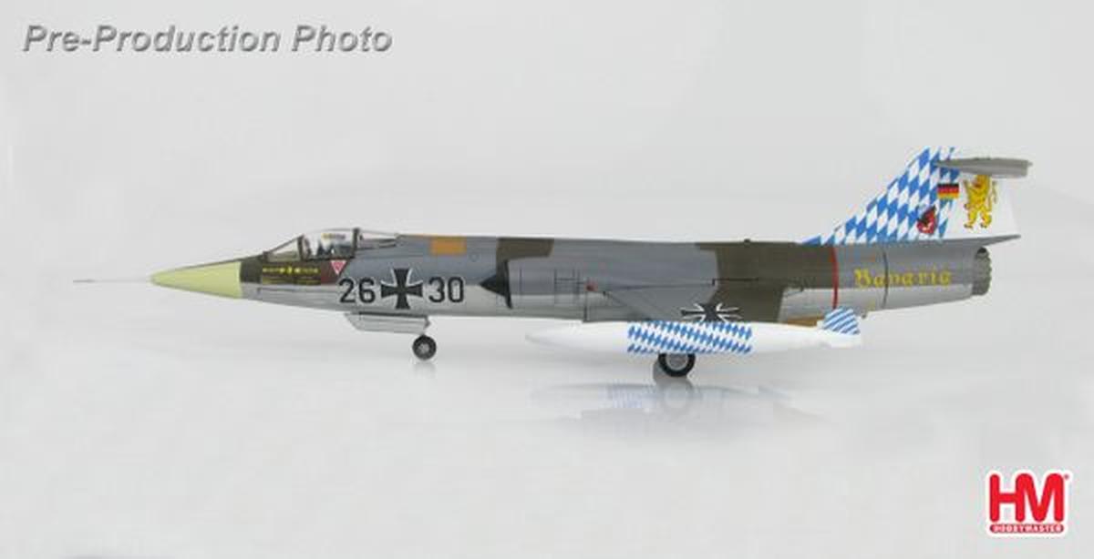 1/72 HOBBYMASTER (HA1033) SOCIETE ANONYME BELGE de CONSTRUCTIONS AERONAUTIQUES (SABCA) F104G STARFIGHTER (26-30 c/n 683-9182) " BAVARIA " DEUTCHE BUNDES LUFTWAFFE JBG32 " 25th ANNIVERSARY " LECHFELD A.B., BAYERN, DEUTCHLAND July-26, 1983 (LIMITED EDITION)