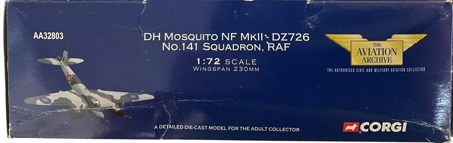 1/72 Corgi (AA32803) DeHavilland Mosquito NF Mk.II (TW-Z / DZ726) flown by F/O Harry White D.F.C & F/O Michael Allen D.F.C., No.141 Sqdn R.A.F. (Limited Edition #4784 of Only 5400)