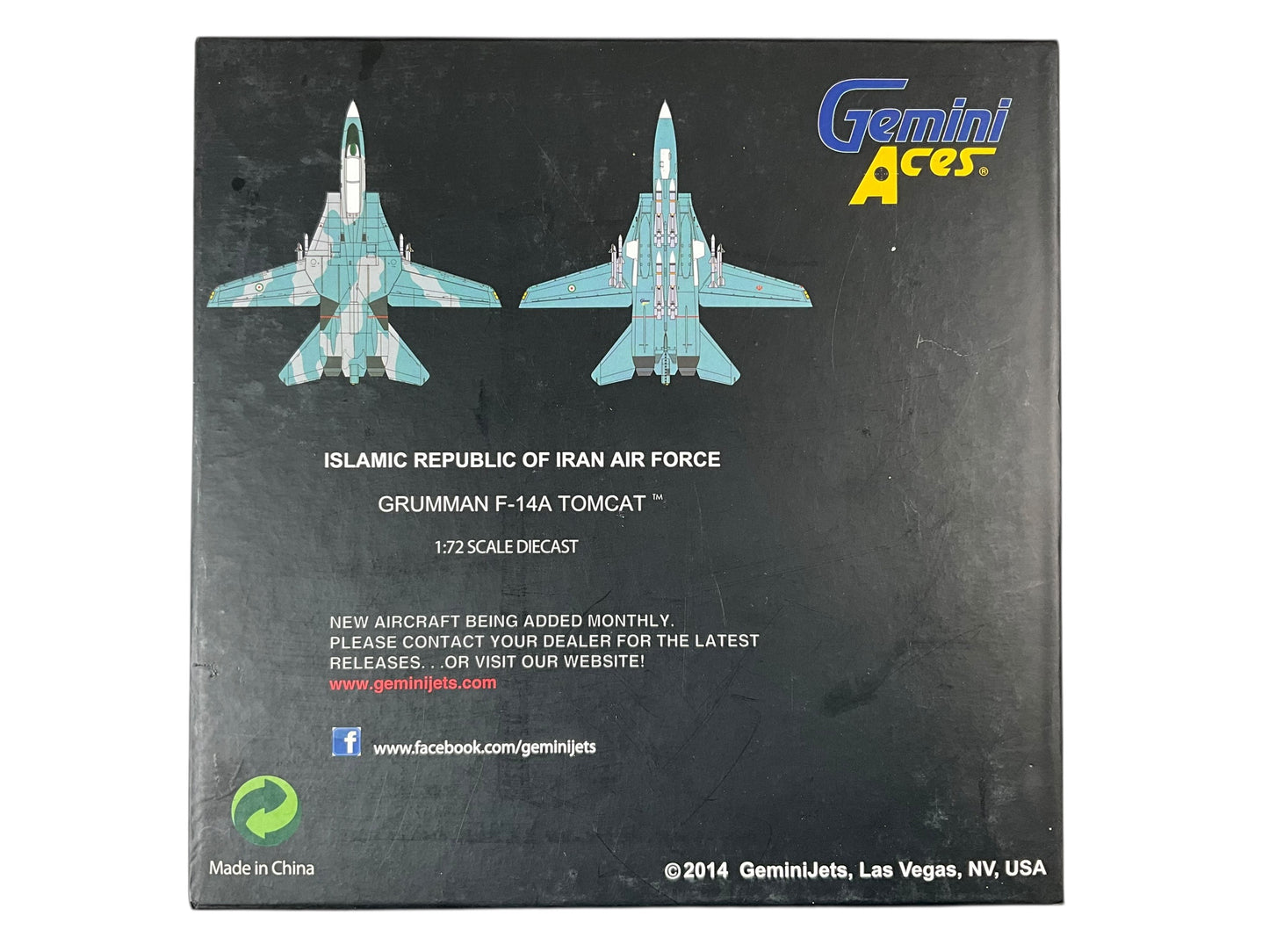 1/72 Gemini Aces (GA-IRA-110-01) Grumman F14A Tomcat (3-6005) Grey & Blue Camo Islamic Republic of Iran Air Force (Limited Edition #409 of Only 500) 2014 Release