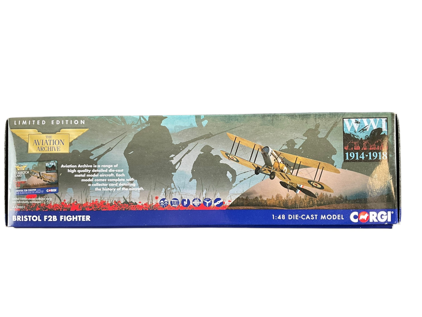 1/48 CORGI (AA28801) BRISTOL F2B FIGHTER (D-8063) - Royal Flight - William George "Billy" Barker - Villavera, Italy Sept 1918 - No. 139 Sqdn - ROYAL AIRFORCE (LIMTED EDITION #1855 of ONLY 1900)